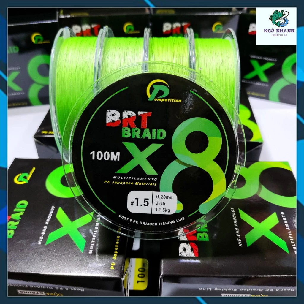 Dây dù câu cá PE BRT X8 100m, dây PE câu lure lóc, chẽm... siêu bền chất liệu từ Nhật Bản - Hình ảnh 9