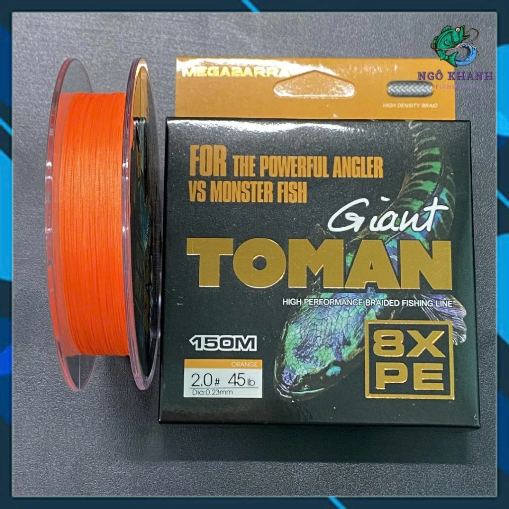 Dây PE câu cá Megabara Giant Toman X8 150m màu cam , dây dù Toman câu lure hàng chính hãng - Hình ảnh 4
