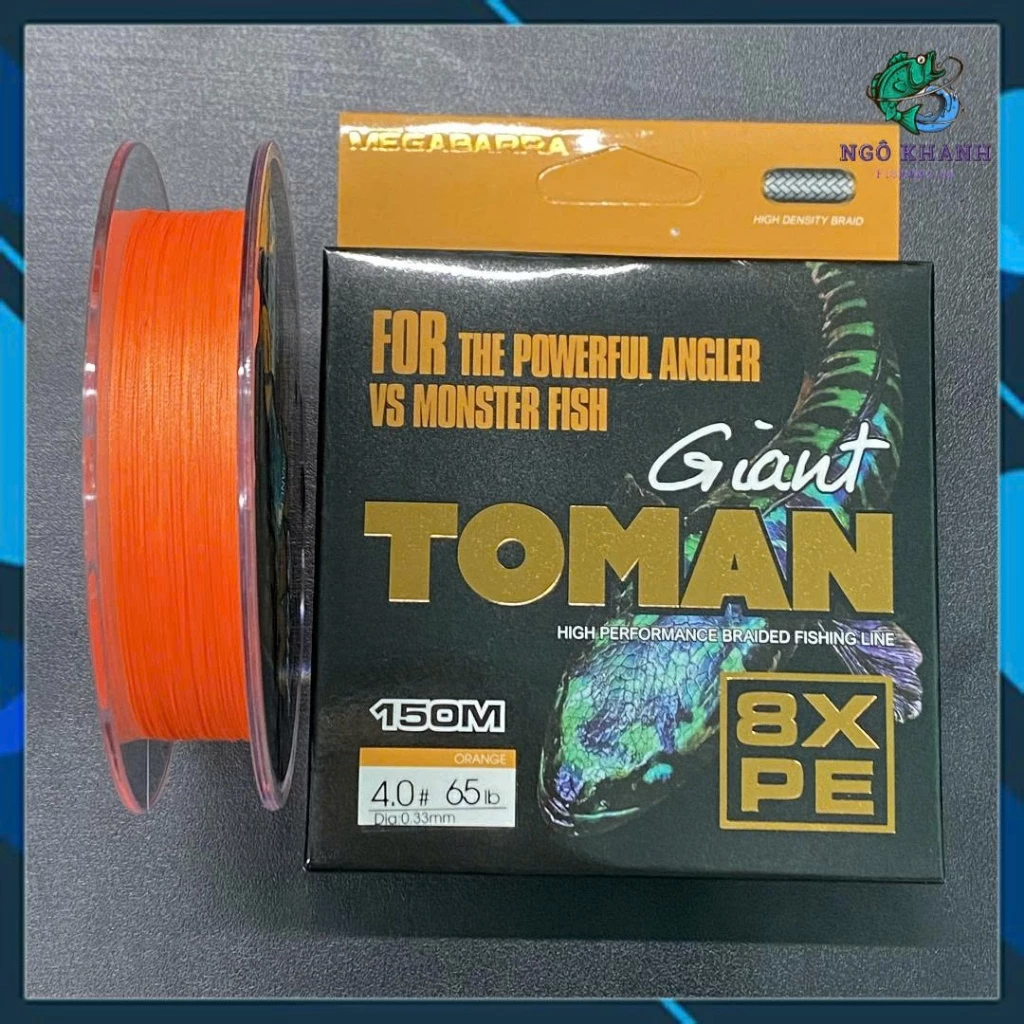 Dây PE câu cá Megabara Giant Toman X8 150m màu cam , dây dù Toman câu lure hàng chính hãng - Hình ảnh 7