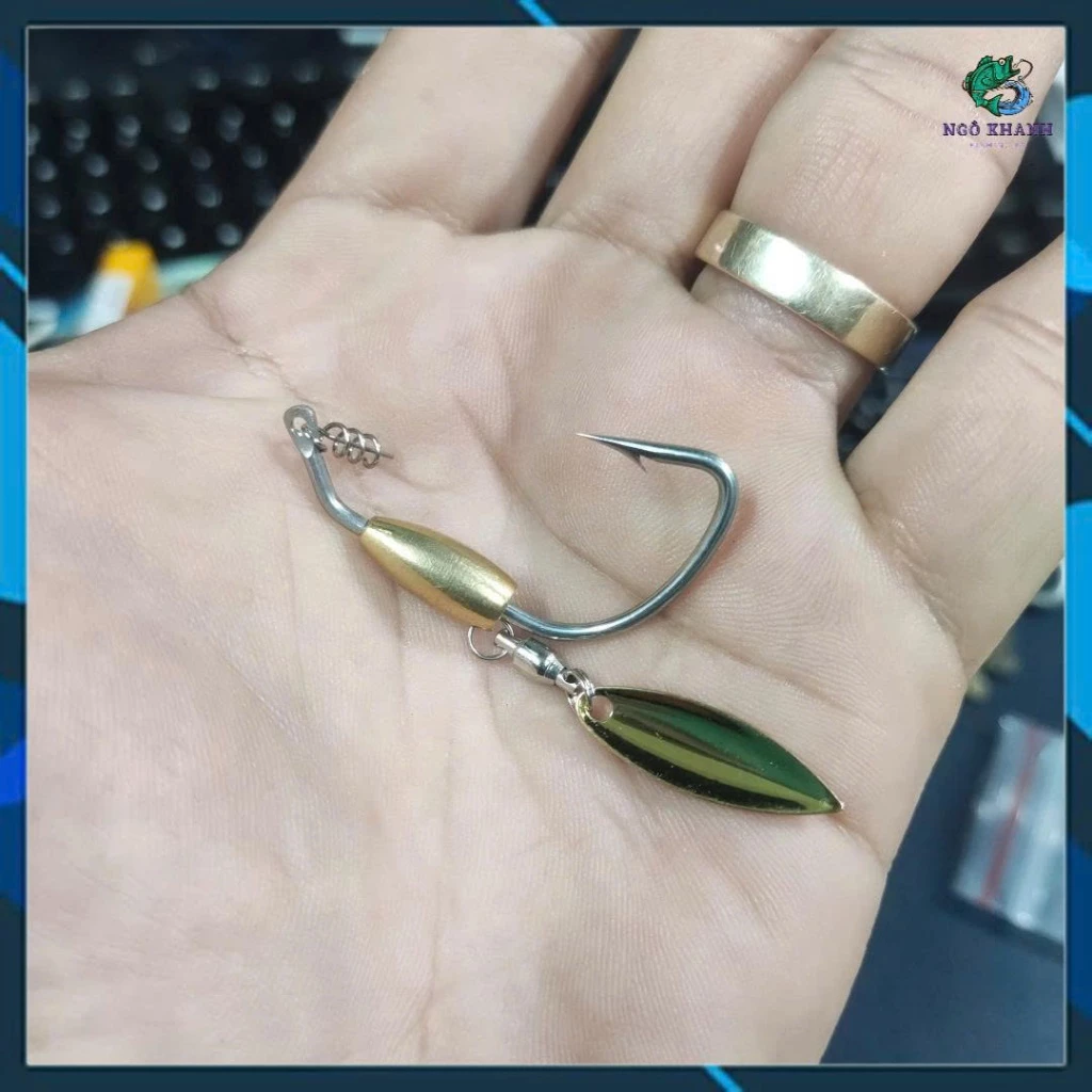 Lưỡi Mồi Mềm Thép Trắng 1ly8 siêu bén không rỉ , Lưỡi câu lure lóc, chẽm pom Zappu VN - Hình ảnh 2