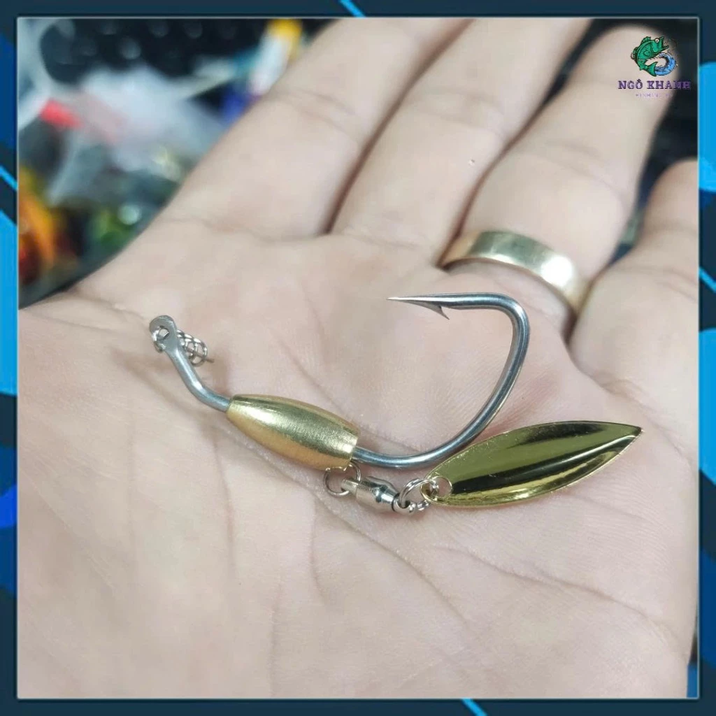Lưỡi Mồi Mềm Thép Trắng 1ly8 siêu bén không rỉ , Lưỡi câu lure lóc, chẽm pom Zappu VN