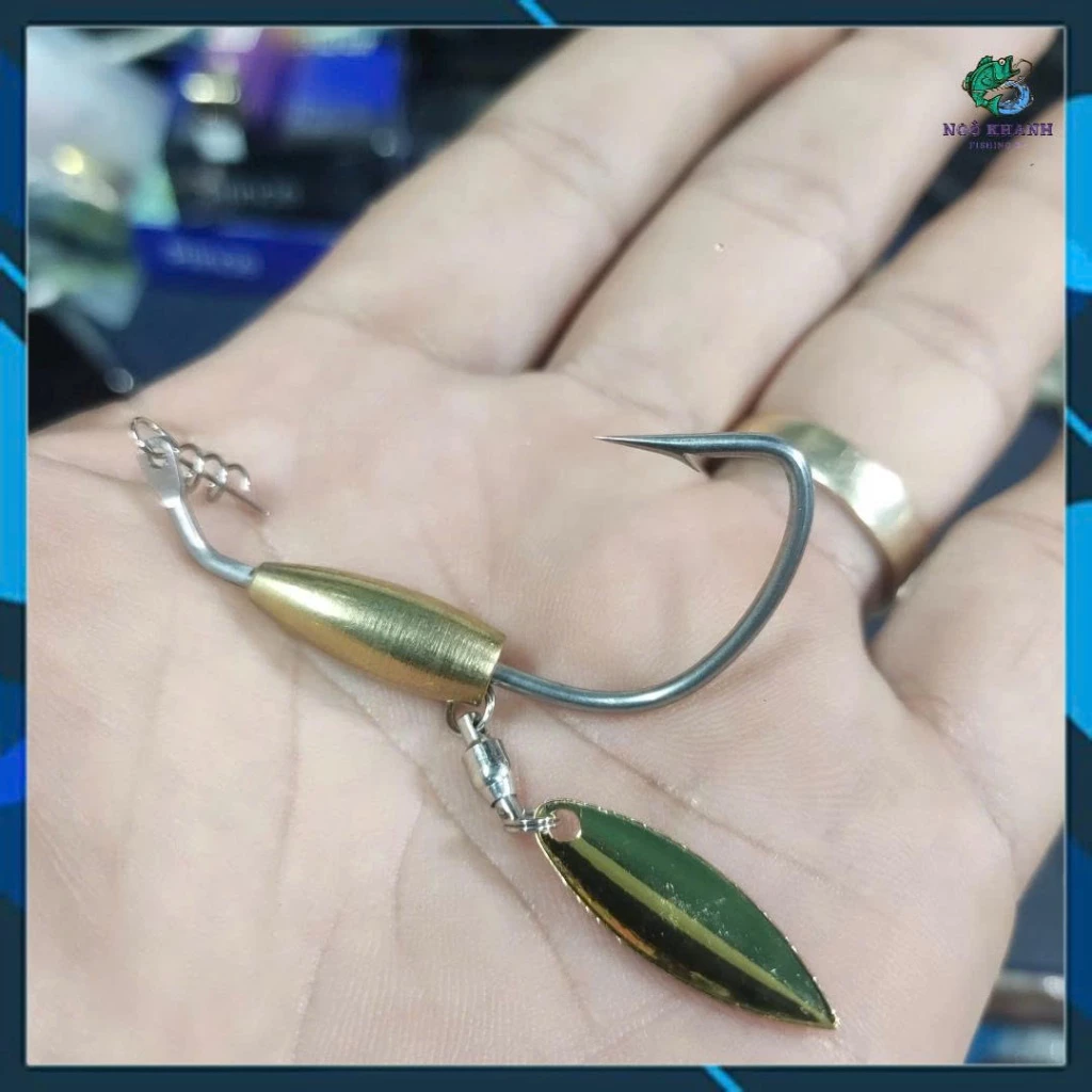 Lưỡi Mồi Mềm Thép Trắng 1ly8 siêu bén không rỉ , Lưỡi câu lure lóc, chẽm pom Zappu VN - Hình ảnh 3