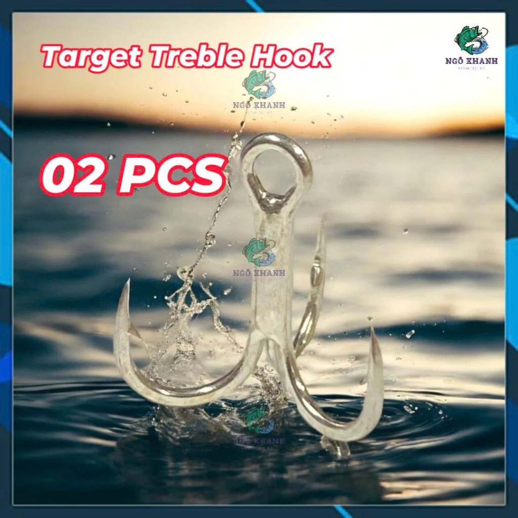 Lưỡi 3 Tiêu Target Treble Hook 4X , Lưỡi lắp mồi câu lure cá lóc, cá chẻm độ cứng 4X - Hình ảnh 6