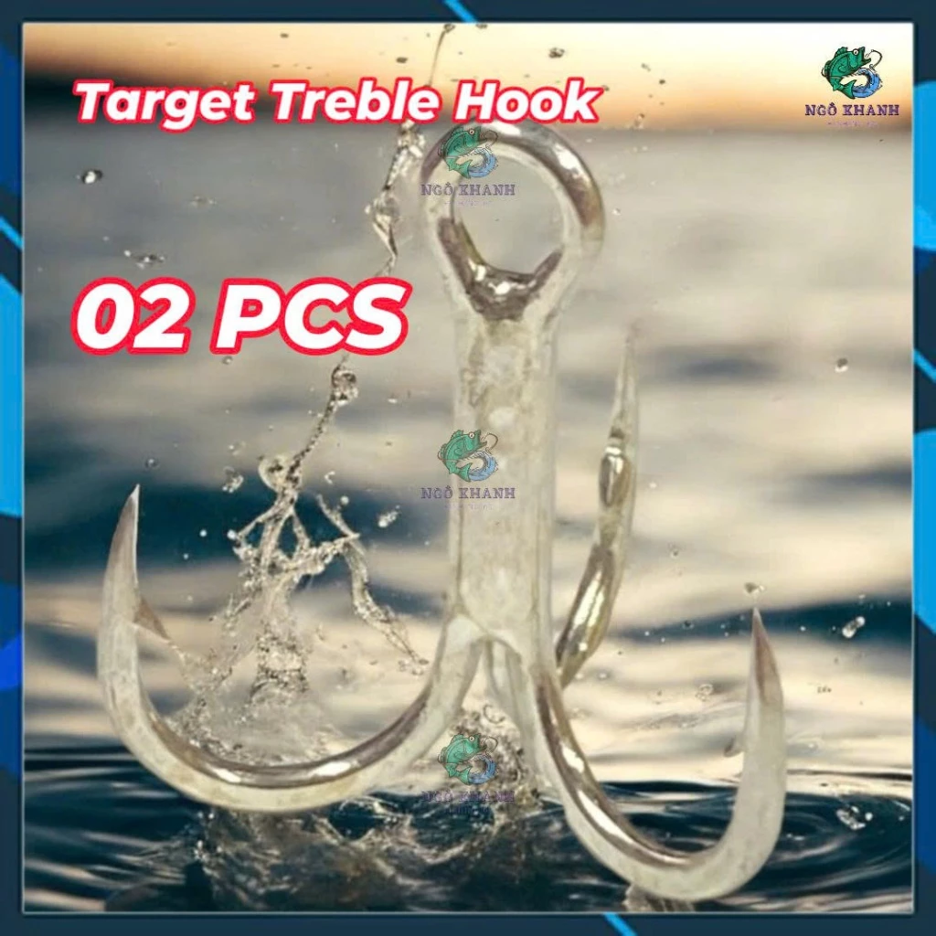 Lưỡi 3 Tiêu Target Treble Hook 4X , Lưỡi lắp mồi câu lure cá lóc, cá chẻm độ cứng 4X - Hình ảnh 5