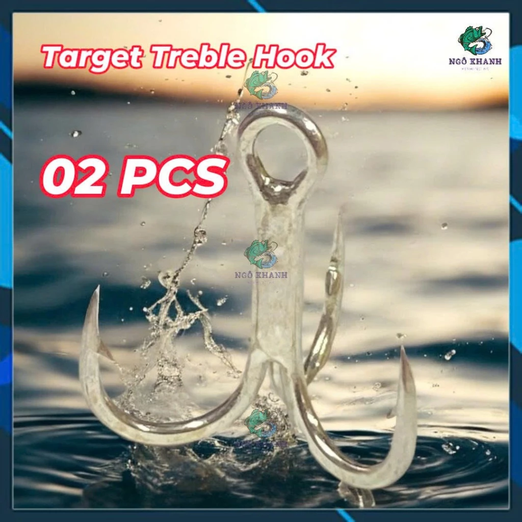 Lưỡi 3 Tiêu Target Treble Hook 4X , Lưỡi lắp mồi câu lure cá lóc, cá chẻm độ cứng 4X - Hình ảnh 8