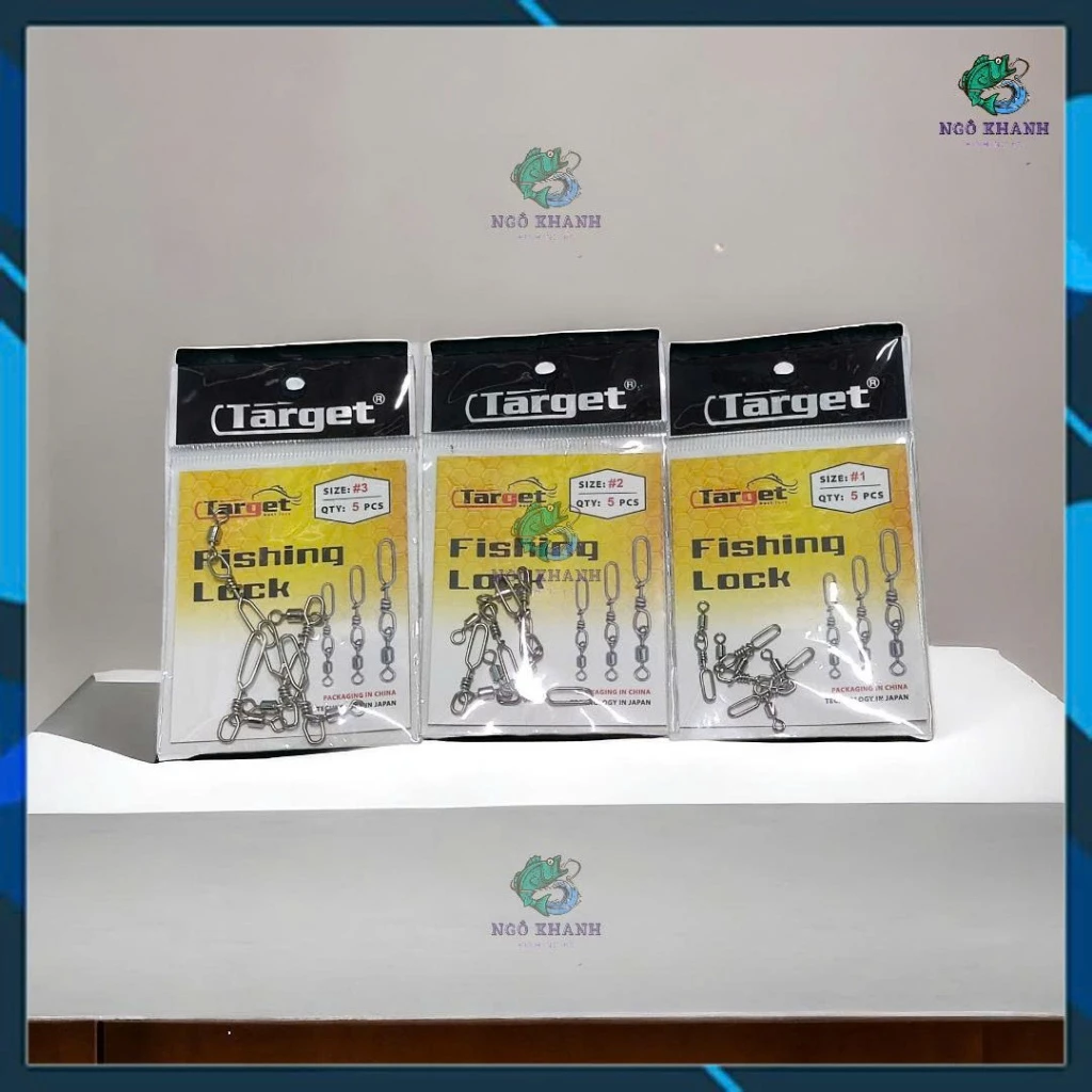Gói 5 cái khoá câu cá Target Fishing Lock , khoá lure ma ní chống xoay xuyên Pu - Hình ảnh 2