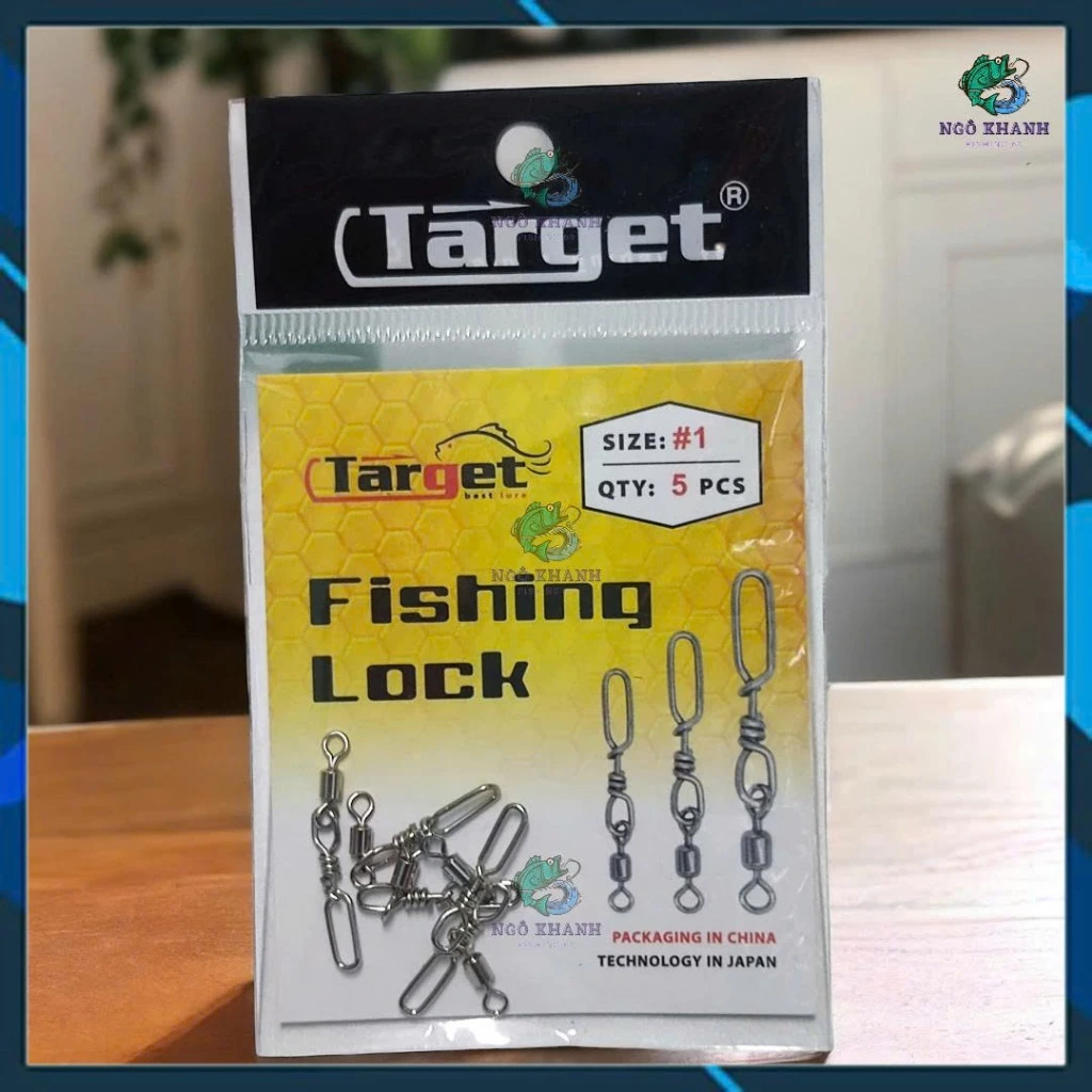Gói 5 cái khoá câu cá Target Fishing Lock , khoá lure ma ní chống xoay xuyên Pu - Hình ảnh 4