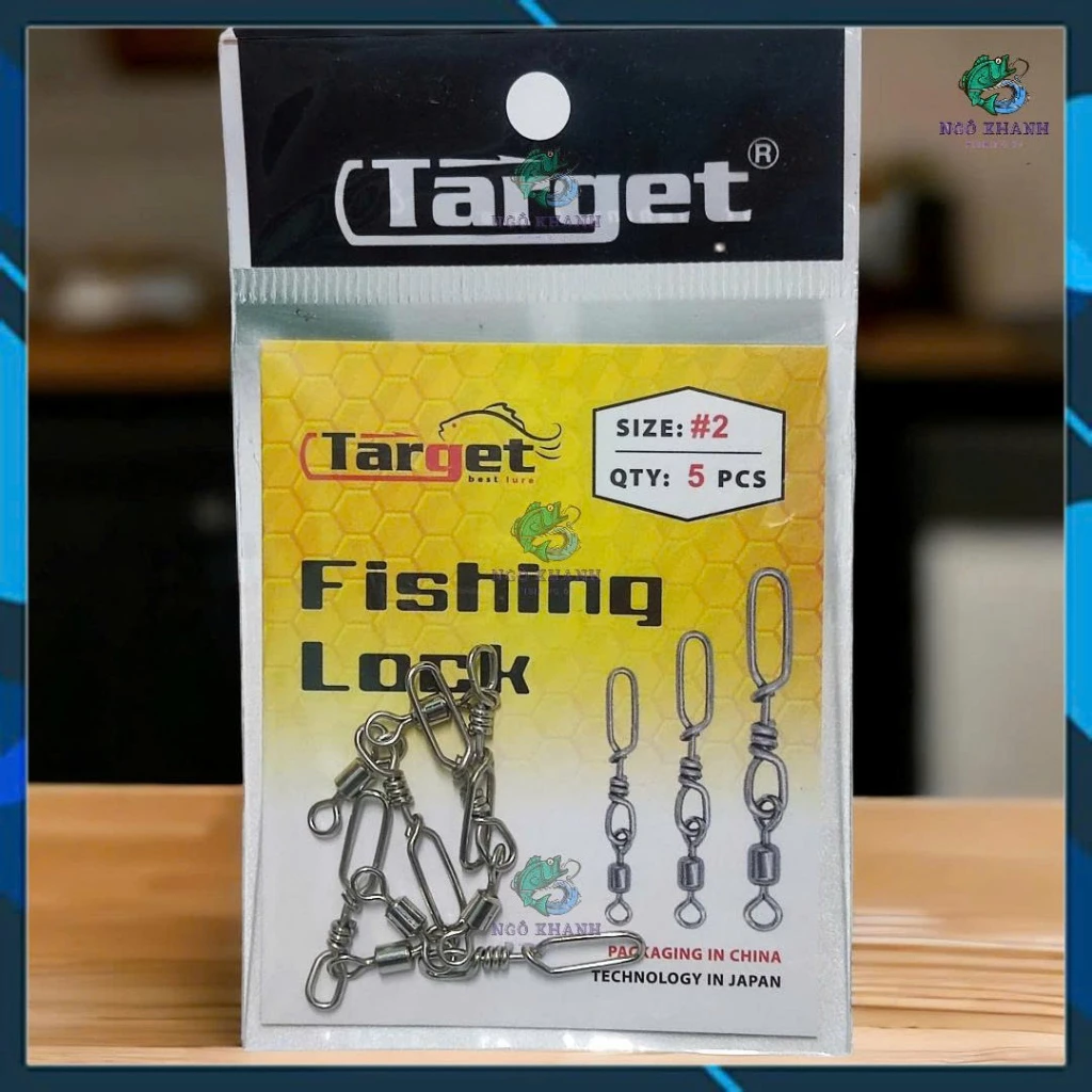 Gói 5 cái khoá câu cá Target Fishing Lock , khoá lure ma ní chống xoay xuyên Pu - Hình ảnh 5