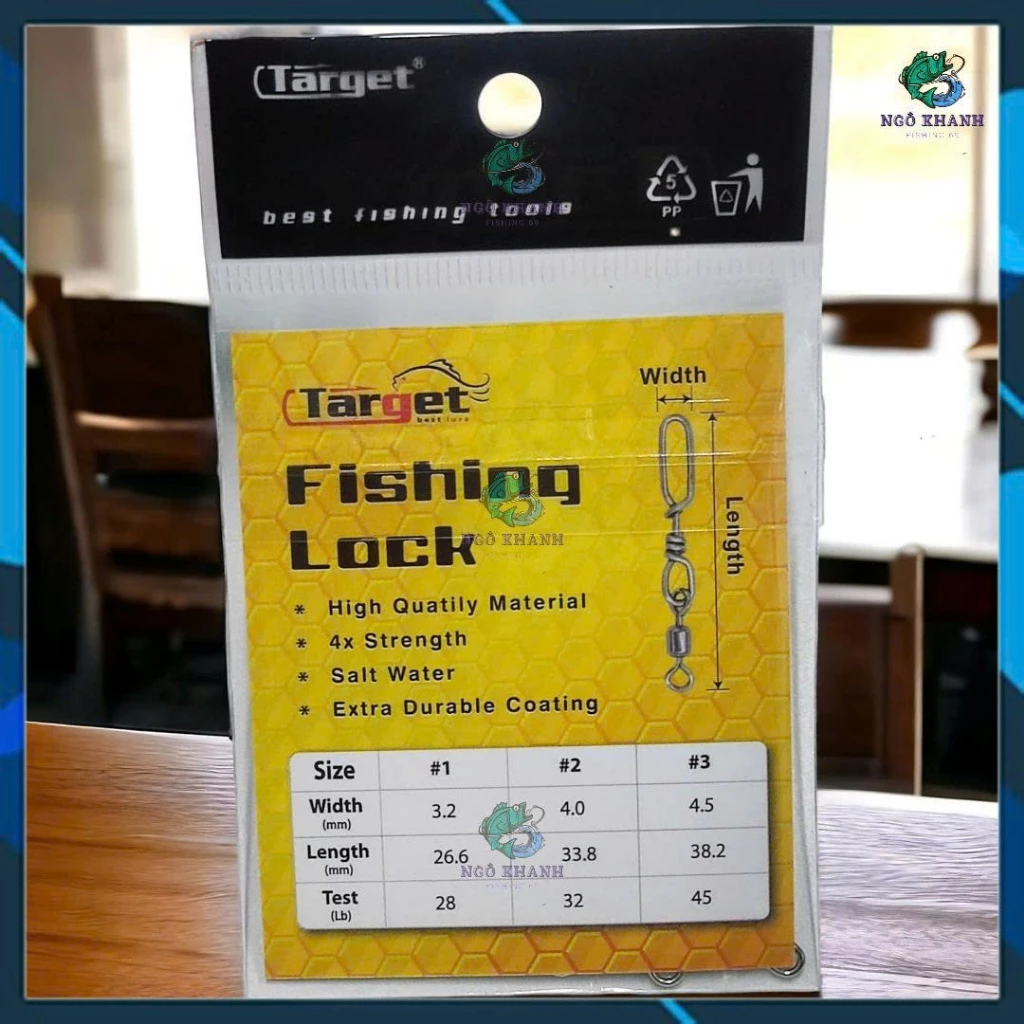 Gói 5 cái khoá câu cá Target Fishing Lock , khoá lure ma ní chống xoay xuyên Pu - Hình ảnh 3