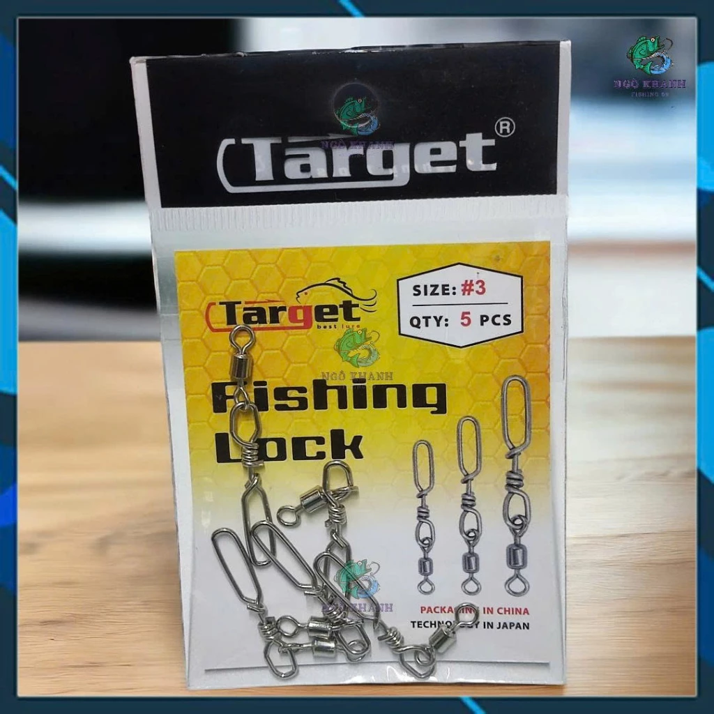 Gói 5 cái khoá câu cá Target Fishing Lock , khoá lure ma ní chống xoay xuyên Pu - Hình ảnh 6