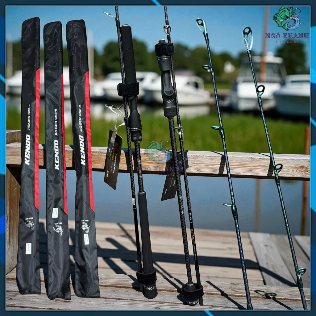Cần Light Jig Bulava KENDO chuyên câu cá biển , Cần Jigging 2 khúc cắm gốc 1m83 Khoen Fụji Alconite