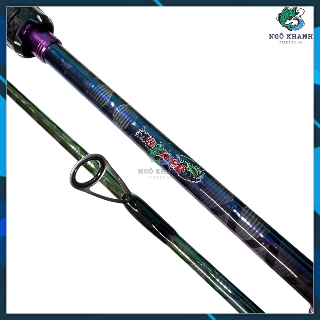 Cần câu cá Monster Godzilla phôi Carbon 30T xoắn X 7 màu, cần câu Lure khoen Fuji Oring đầu Pu Chống Xoắn - Hình ảnh 7
