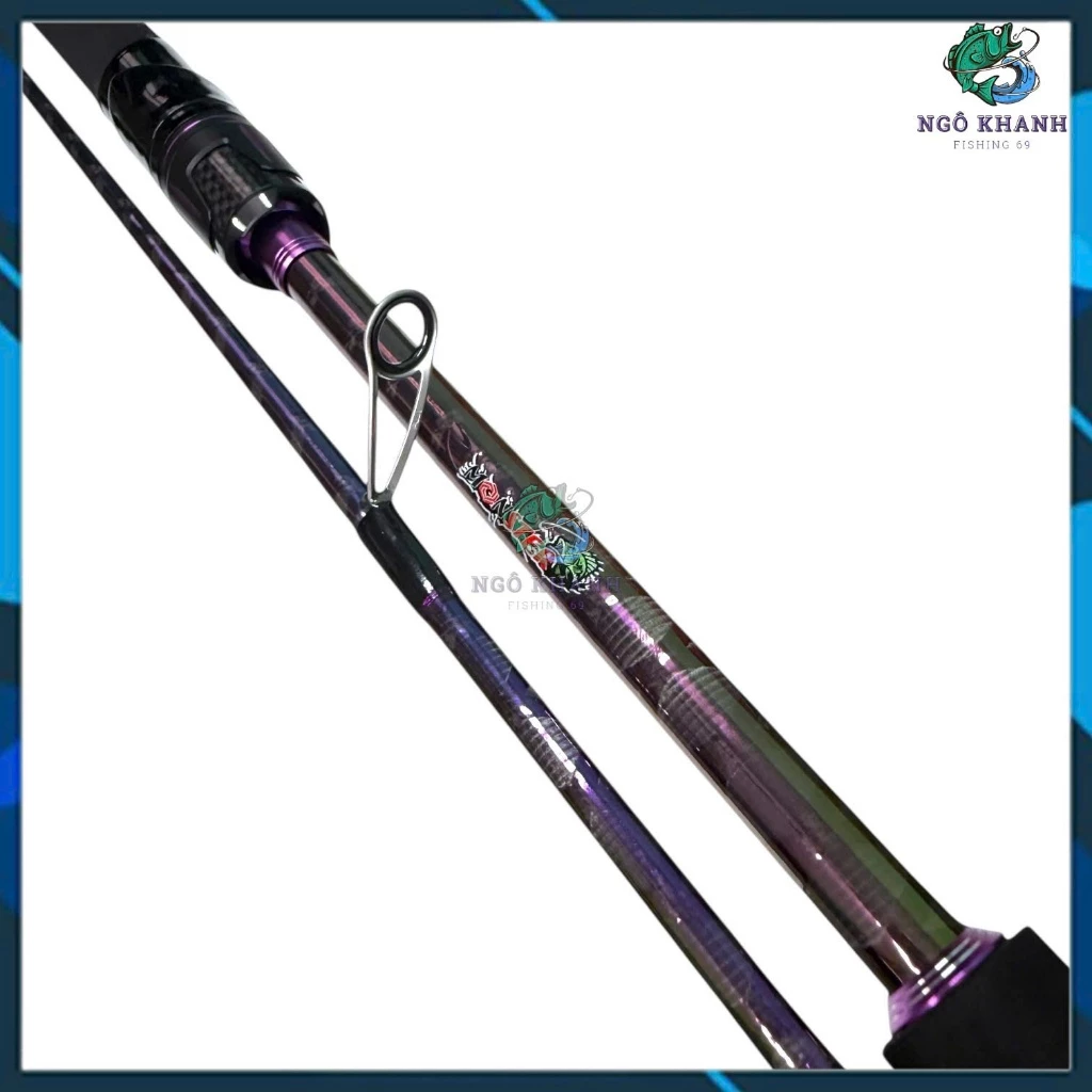 Cần câu cá Monster Godzilla phôi Carbon 30T xoắn X 7 màu, cần câu Lure khoen Fuji Oring đầu Pu Chống Xoắn - Hình ảnh 6